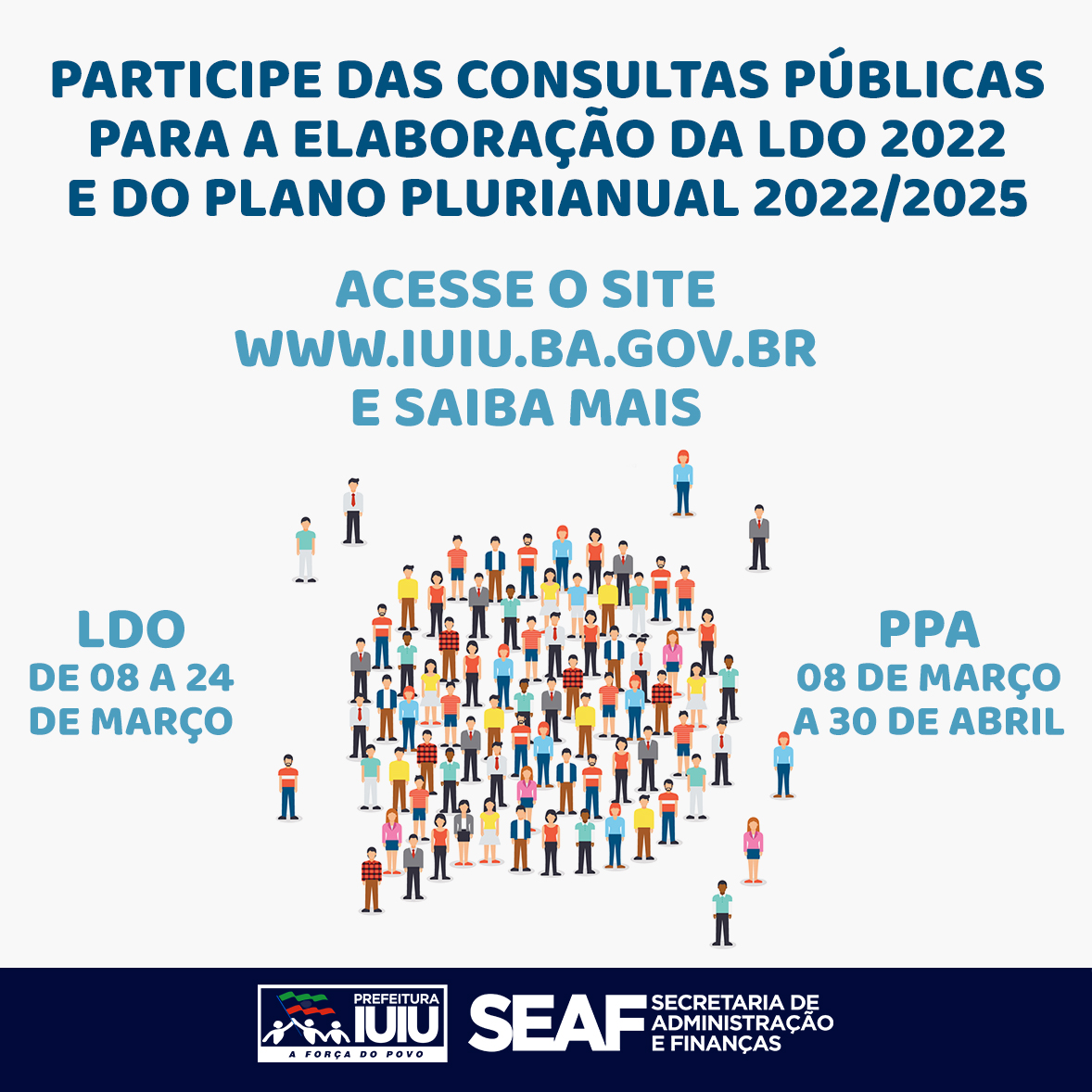 PREFEITURA ABRE CONSULTA PÚBLICA PARA ELABORAÇÃO DA LDO 2022 E PPA 2022/2025